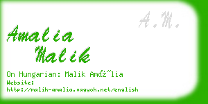 amalia malik business card